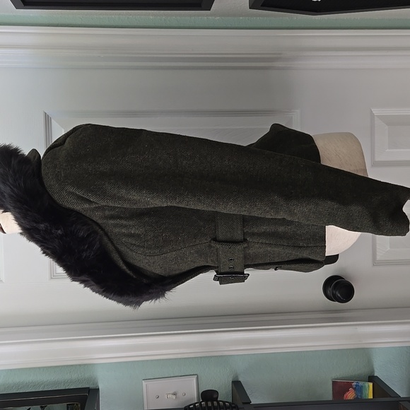 Collectif Molly Vintage Jacket W/ Fur Collar, In Olive Green, NWT - Picture 9 of 15